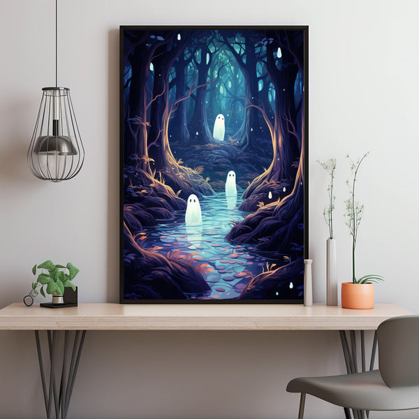 Enchanted Kodama Whisper - Mystical Forest Spirit Poster for Nature Enthusiasts