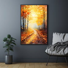 Autumn Forest Trail Art Canvas - Realistic Landscape Painting - Fall Home Wall Decor - Perfect To Gift Landscape Lovers