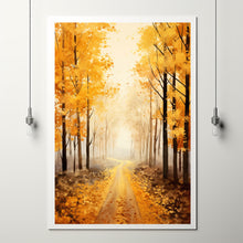 Autumn Forest Trail Art Print - Realistic Landscape Painting - Fall Home Wall Decor - Perfect To Gift Landscape Lovers