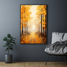 Autumn Forest Trail Art Print - Realistic Landscape Painting - Fall Home Wall Decor - Perfect To Gift Landscape Lovers