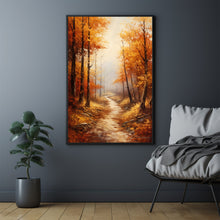 Autumn Forest Trail Art Print - Realistic Landscape Painting - Fall Home Wall Decor - Perfect To Gift Landscape Lovers