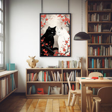 Black and White Cats Playing Together Poster - Perfect Cat Lover Wall Art