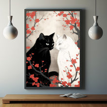 Black and White Cats Playing Together Poster - Perfect Cat Lover Wall Art