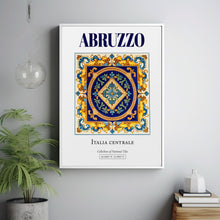 Abruzzo, Italia Centrale, Italy, Aesthetic Folk Traditional Maiolica Tile, Wall Decor Print Poster, Living Room Decor