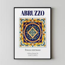 Abruzzo, Italia Centrale, Italy, Aesthetic Folk Traditional Maiolica Tile, Wall Decor Print Poster, Living Room Decor