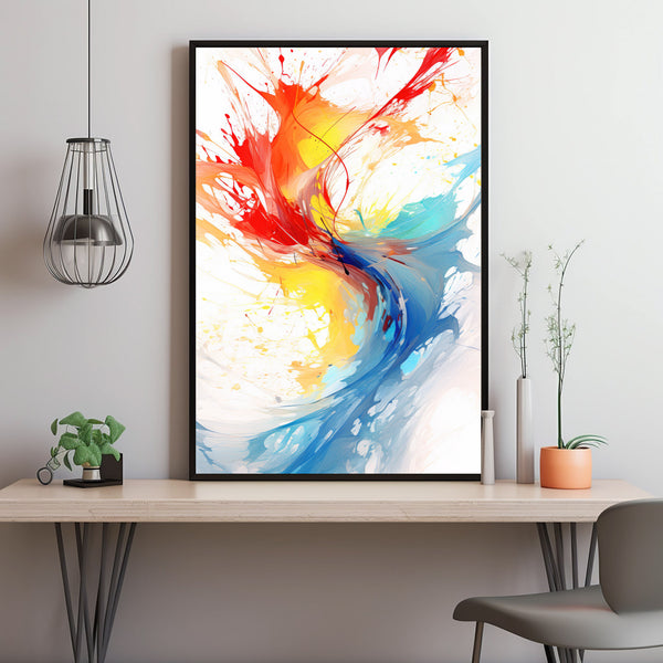Modern Abstract Art Poster - Vibrant Multicolor Wall Decor | Contemporary Bright Art for Living Room