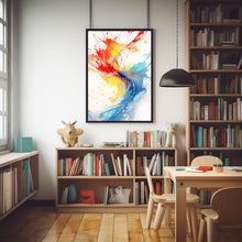 Modern Abstract Art Poster - Vibrant Multicolor Wall Decor | Contemporary Bright Art for Living Room