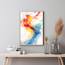 Modern Abstract Art Poster - Vibrant Multicolor Wall Decor | Contemporary Bright Art for Living Room