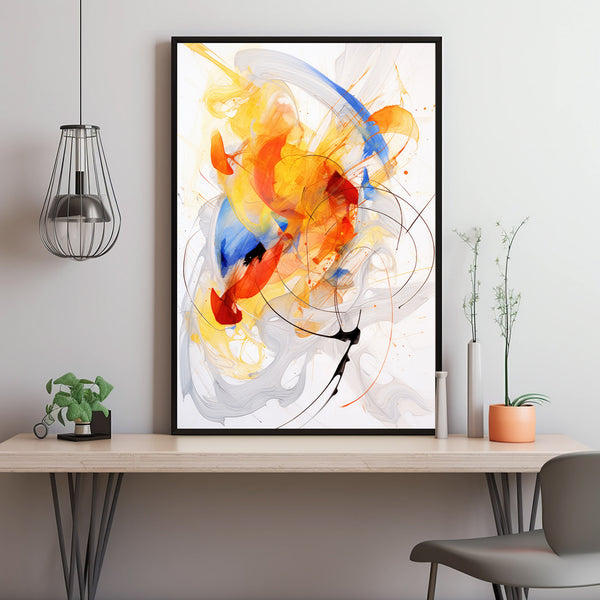 Modern Abstract Art Poster - Vibrant Multicolor Wall Decor | Contemporary Bright Artwork for Living Room
