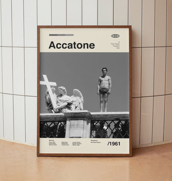 Accatone Vintage Movie Poster - Italian Neorealism Pier Paolo Pasolini -  Midcentury Minimalist Wall Art Print