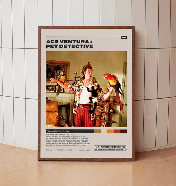 Ace Ventura Pet Detective Poster, Tom Shadyac, Minimalist Movie Poster