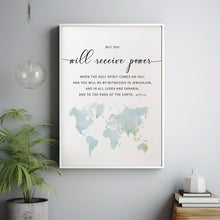 Acts 1:8 'Be My Witness' Bible Verse Wall Art - Empowering Scripture Poster for Christian Inspiration