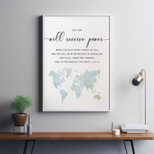 Acts 1:8 'Be My Witness' Bible Verse Wall Art - Empowering Scripture Poster for Christian Inspiration