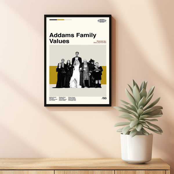 Addams Family Values Movie Poster, Addams Family Values Art Print, Retro Movie, Retro Modern, Movie Print, High Quality