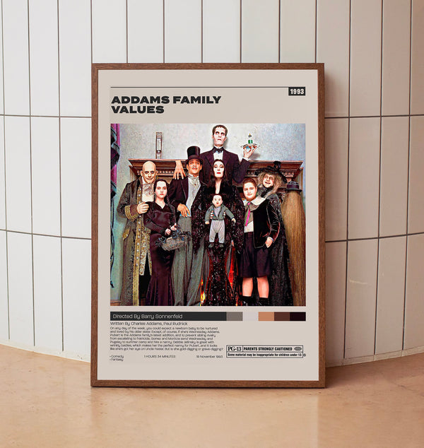 Addams Family Values Poster, Barry Sonnenfeld, Minimalist Movie Poster