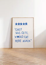 Aesthetic Kitchen Decor Cute Cooking Art Kitchen Wall Art Print Minimalist Heart Print Blue Chef Art Print  Wall Art 1 Print 1518945934