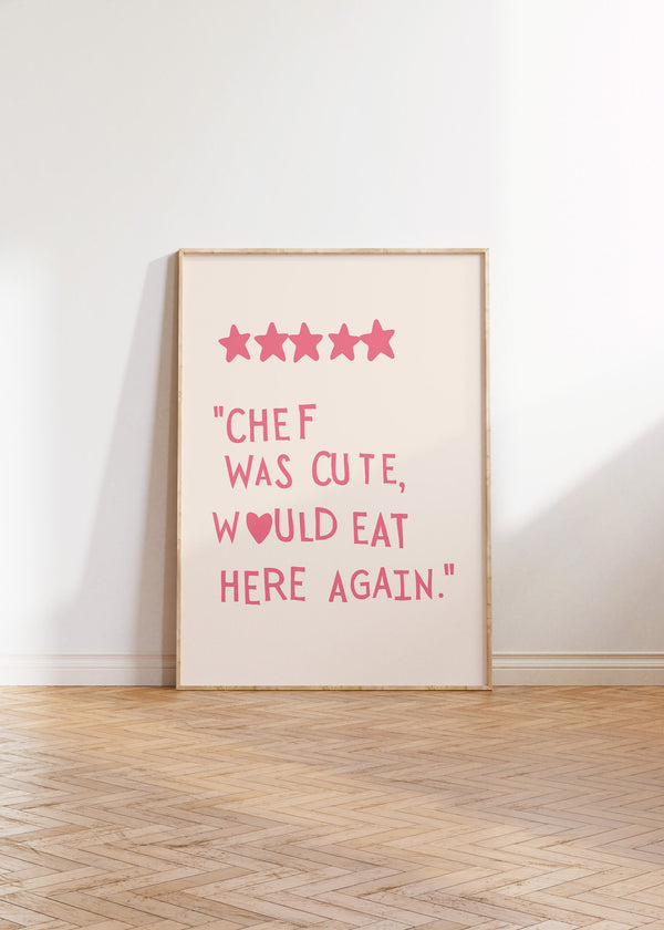 Aesthetic Kitchen Decor Cute Cooking Art Kitchen Wall Art Print Minimalist Heart Print Pink Chef Art Print  Wall Art 1 Print 1506382025