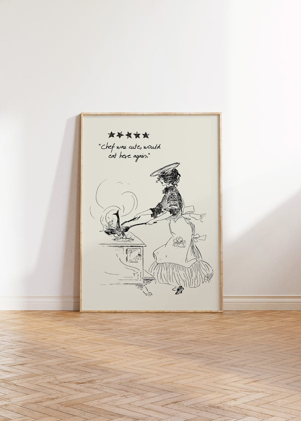 Aesthetic Kitchen Decor Cute Cooking Art Kitchen Wall Art Print Vintage Woman in Kitchen Art Chef Was Cute Print  Wall Art 1 Print 1489819920
