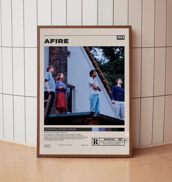 Afire Movie Poster, Christian Petzold, Retro Movie Minimalist Movie Poster, Vintage Retro Art