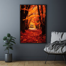 Autumn Embrace Trail Art Print - Hyper-Realistic Fall Landscape - Elegant Seasonal Home Decor - Ultimate Gift for Scenery Enthusiasts