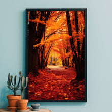 Autumn Embrace Trail Art Print - Hyper-Realistic Fall Landscape - Elegant Seasonal Home Decor - Ultimate Gift for Scenery Enthusiasts