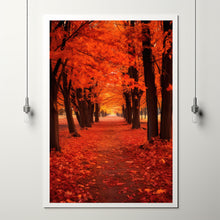 Autumn Embrace Trail Art Print - Hyper-Realistic Fall Landscape - Elegant Seasonal Home Decor - Ultimate Gift for Scenery Enthusiasts