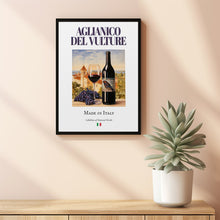 Aglianico Del Vulture on Maiolica Tile, Traditional Italian Beverage (Drink) Print Poster, Kitchen and Bar Wall Art