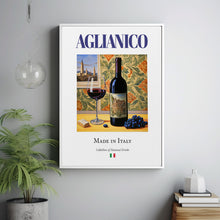 Aglianico on Maiolica Tile, Traditional Italian Beverage (Drink) Print Poster, Kitchen and Bar Wall Art