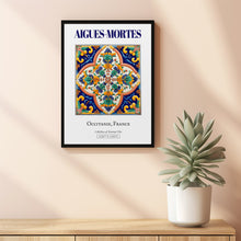 Aigues-Mortes, Occitanie, France, Aesthetic Minimalistic Traditional Tile, Wall Art Décor Print Poster, Living Room Decor