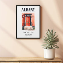 Albany, New York, USA, Aesthetic Minimalistic Watercolor Entrance Door, Wall Décor Print Poster, Kitchen Wall Art