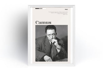 Albert Camus Quote Poster Wall Art Vintage Portait The Stranger Plague Novelist political activist Poster  Art Gift 1564406361