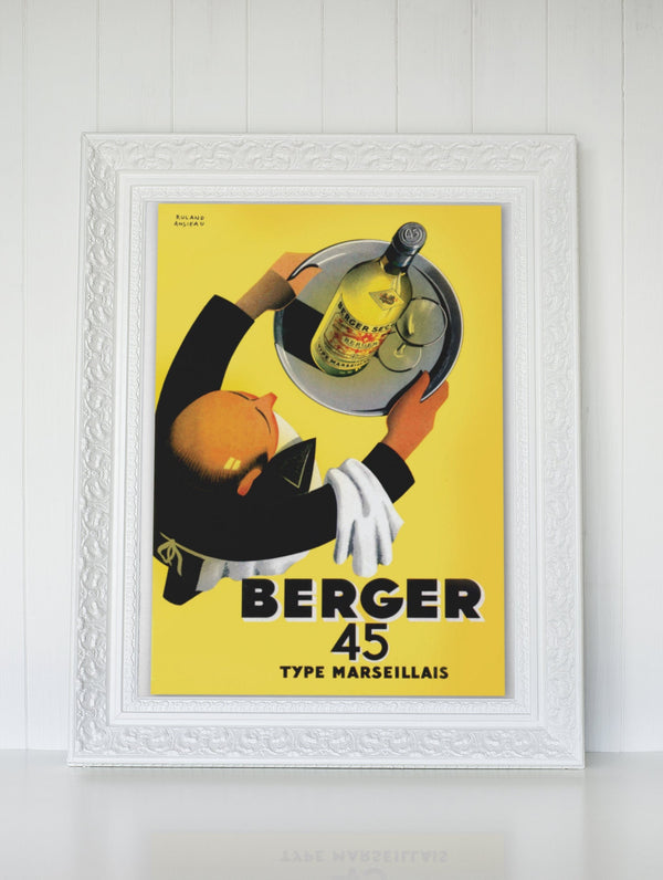 Alcohol Vintage Ad Berger 45 Poster Type Marseillais liquore Alcohol Drink Time Poster Gift  Art 1544100382