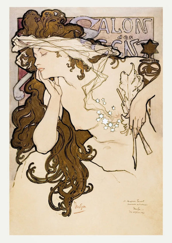 Alfons Mucha Study Print Wall art Poster 1576390225