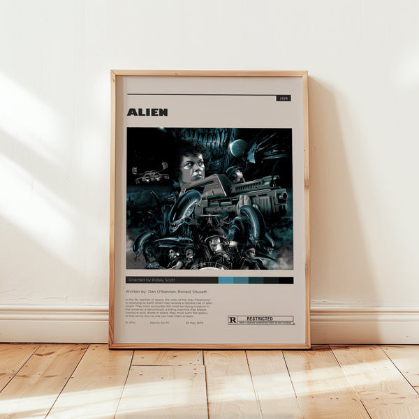 Alien Movie Poster, Classic Sci-Fi Wall Art, Minimalist Wall Decor, Digital Download, Horror Film Print, Gift for Movie Lovers 1747595668