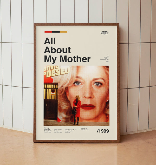 All About My Mother Vintage Movie Poster - Penélope Cruz Pedro Almodóvar Film - Minimalist Midcentury Wall Art Print 1583684327