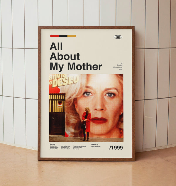All About My Mother Vintage Movie Poster - Penélope Cruz Pedro Almodóvar Film - Minimalist Midcentury Wall Art Print 1583684327
