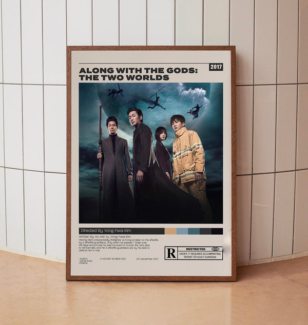 Along with the Gods The Two Worlds, Yong-hwa Kim, Minimalist Movie Poster, Vintage Retro Art