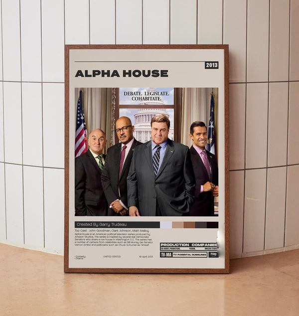 Alpha House, Garry Trudeau, Minimalist Tv Series, Vintage Retro Art