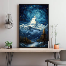 Magnificent Snow-Capped Mountain Metallic Light Poster - Majestic Nature Art