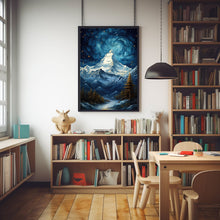 Magnificent Snow-Capped Mountain Metallic Light Poster - Majestic Nature Art