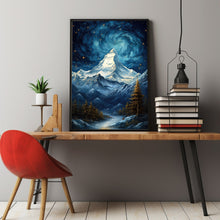 Magnificent Snow-Capped Mountain Metallic Light Poster - Majestic Nature Art