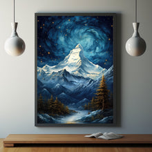 Magnificent Snow-Capped Mountain Metallic Light Poster - Majestic Nature Art