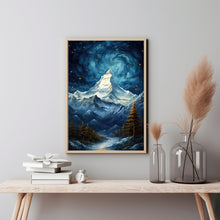 Magnificent Snow-Capped Mountain Metallic Light Poster - Majestic Nature Art