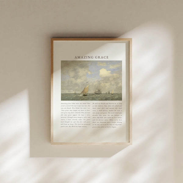 Amazing Grace Poster Wall Art, Amazing Grace Wall Decor, Christian Hymn Poster, Amazing Grace Digital Print Sign, Christian Home Decor 1476522210