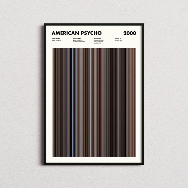 American Psycho Movie Barcode Print, American Psycho Print, American Psycho Poster, American Psycho Wall Art, American Psycho Art Print 1617449812