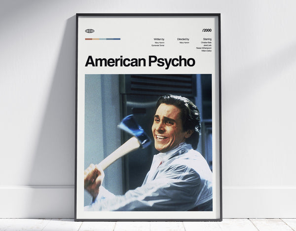 American Psycho Movie Poster, American Psycho Poster, American Psycho Print, American Psycho Wall Decor, Midcentury Modern Wall Art 1441554843