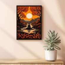 Buddha Meditation Forest Painting - Serene Buddhism Wall Art Print | Tranquil Buddhist Art Poste