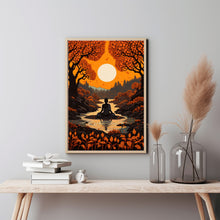 Buddha Meditation Forest Painting - Serene Buddhism Wall Art Print | Tranquil Buddhist Art Poste