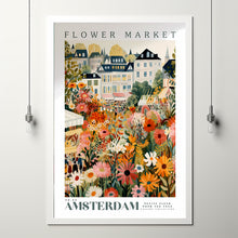 Amsterdam Flower Market Poster, Amsterdam Travel Art, Botanical Wall Art, Holland Travel Art, Floral Illustration, Nursery Kids Wall Art 1 (2)
