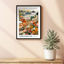Amsterdam Flower Market Poster, Amsterdam Travel Art, Botanical Wall Art, Holland Travel Art, Floral Illustration, Nursery Kids Wall Art 1 (2)